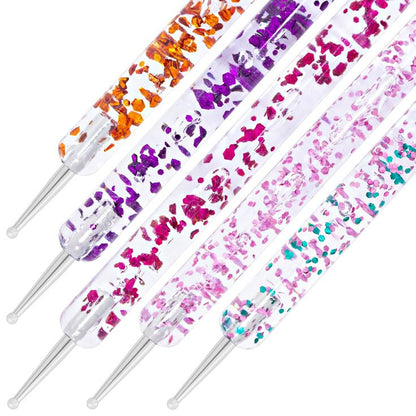 GV610 5pcs Nail Art Dotting Tools – Dual Ended Marbleizing Pen Set Color may Vary