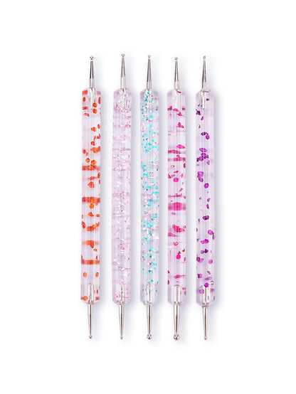 GV610 5pcs Nail Art Dotting Tools – Dual Ended Marbleizing Pen Set Color may Vary