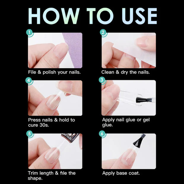 GV974 Vayve Soft Gel Nail Tips – Half Matte Pre Buff & Full Clear, 120 Pcs (12 Sizes)