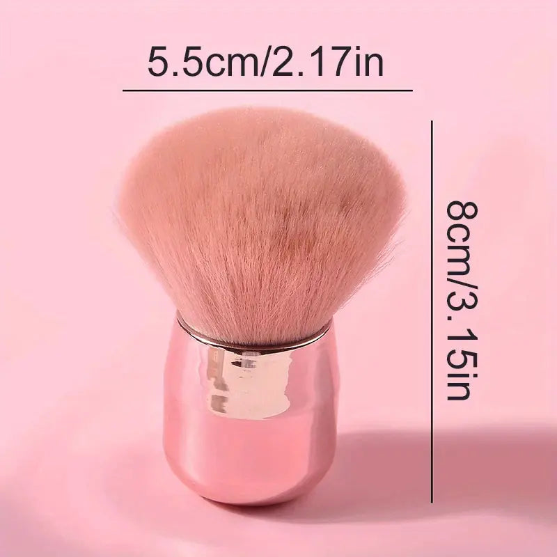 GV747 1pc Professional Nail Art Mushroom Brush – Round Gel Painting & Dust Cleaning Brush for Manicure and Makeup Tools ( Color may Vary )