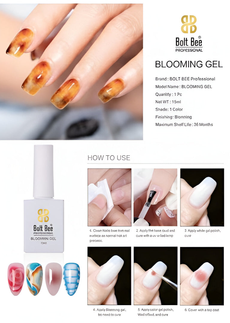 Bolt Bee Blooming Gel – Professional Nail Art Effect Polish (7.5ml)