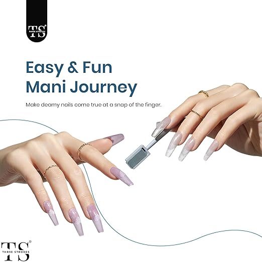 NP09 THR3E STROKES Gel NailPolish Cat Eye Gel Nail Polish Set, 6 Color Jelly Shimmer Glass Cat Eye Gel Nail Polish with Magnet Nude Reflective Clear Champagne Pink Purple Magnetic Gel Polish Gift Set 7ML (UV/LED LIGHT REQUIRED)