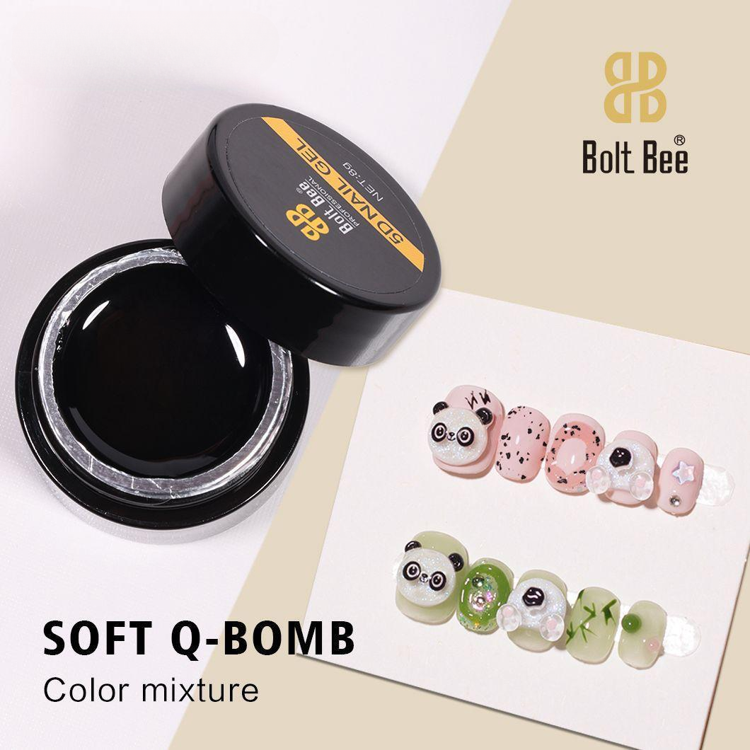 NP83 Bolt Bee 5D Nail Gel - Soft Q-Bomb Color Mixture for Creative 3D Nail Art (Black)