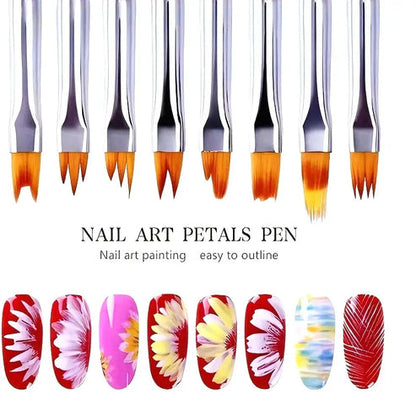 8PCS Nail Art Brush Set – Acrylic & UV Gel Tools for 3D Designs