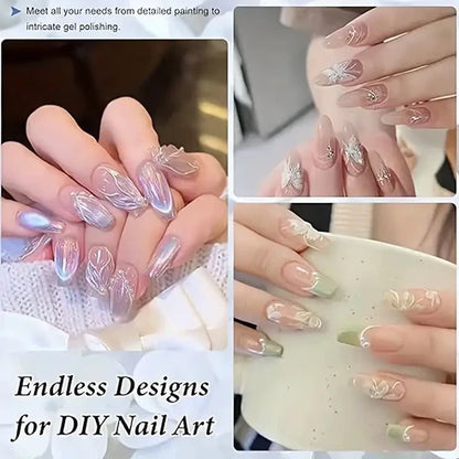 8PCS Nail Art Brush Set – Acrylic & UV Gel Tools for 3D Designs