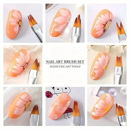 8PCS Nail Art Brush Set – Acrylic & UV Gel Tools for 3D Designs