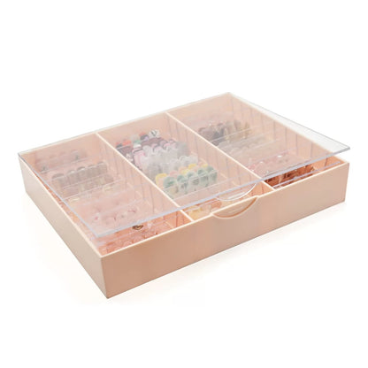 GV853 Acrylic Press-On Nail Holder Case – Multi-Layer Nail Art Storage Box Color May Vary