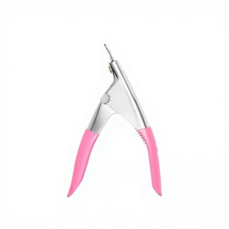 GV856 False Nail Cutter – Professional Acrylic Nail Tip Clipper with Pink Handle for Salon & Home Use