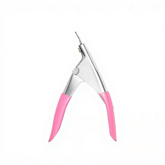 GV856 False Nail Cutter – Professional Acrylic Nail Tip Clipper with Pink Handle for Salon & Home Use
