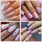 GV740 1pc Chrome Nail Powder – Mirror Effect Chameleon Reflective Glitter Dust with Brush for DIY Nail Art (0.5gm)