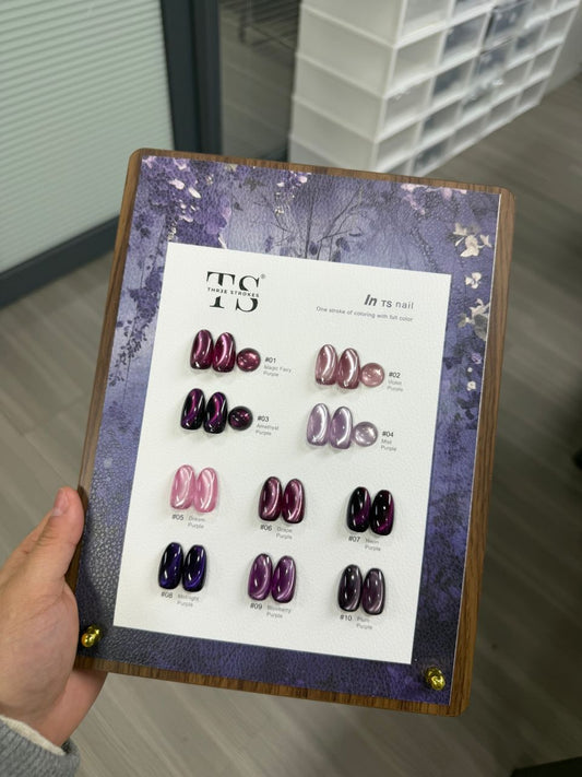 GV1021 THR3E STROKES The Purple Collection Cat Eye Gel Polish Set (10 Colors, 15ml) – Premium Magnetic UV/LED Nail Art Kit