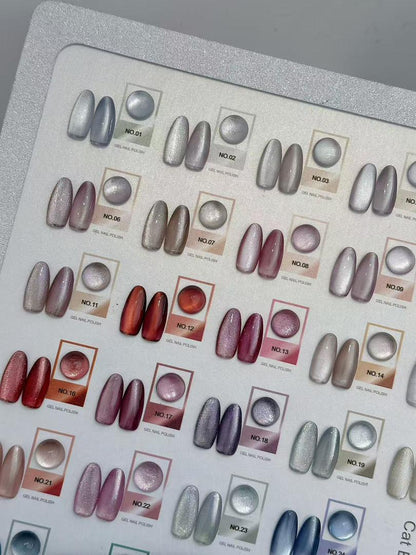 GV1023 THR3E STROKES Polar Day Cat Eye Gel Polish Master Set (36 Colors, 15ml) – Complete Premium Magnetic UV/LED Salon Palette