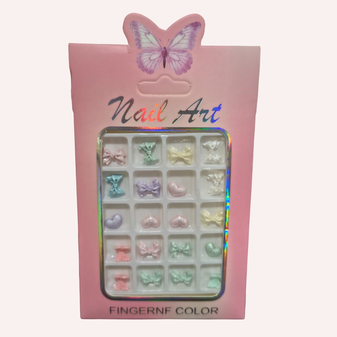 GV723 3D Nail Art Colorful Bow Charms – Acrylic Nail Decorations for Creative Nail Designs