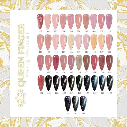 NP01 QUEENFINGER Gel Nail Polish 1 Pcs 15ml Soak Off Spring Gel Polish Nail Art Manicure Salon DIY Gel Nail Design Decoration at Home Uv Nail Lamp Needed