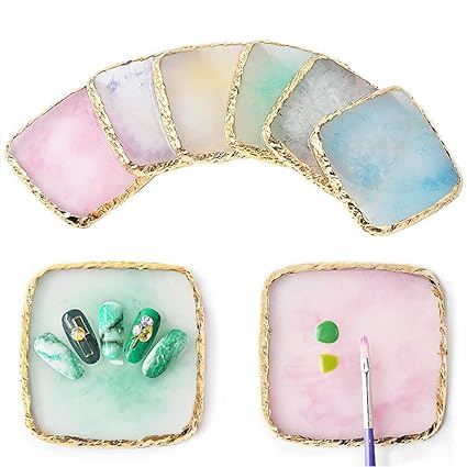 GV622 1Pcs Resin Nail Art Cosmetic Mixing Palette Nail Gel Polish Colors Mixing Pallet Painting Makeup Palette Tray Mix Color