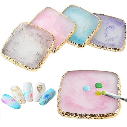 GV622 1Pcs Resin Nail Art Cosmetic Mixing Palette Nail Gel Polish Colors Mixing Pallet Painting Makeup Palette Tray Mix Color