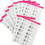GV756 10PCS MSOKAY Reusable Nail Art Practice Cards – Step-by-Step Design Guides, Press-On & Acrylic Nail Training Sheets for Beginners & Professionals