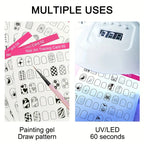 GV756 10PCS MSOKAY Reusable Nail Art Practice Cards – Step-by-Step Design Guides, Press-On & Acrylic Nail Training Sheets for Beginners & Professionals