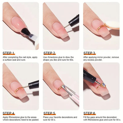 GV769 15ml Super Adhesive Rhinestone Glue for Nails – No Wipe Gel Nail Glue for Crystals, Beads & 3D Nail Art, UV/LED Lamp Cured