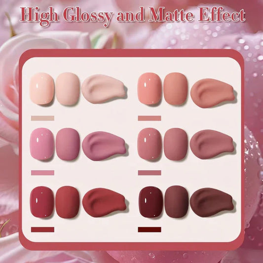 GV970 Vayve Rosalia Gel Polish Set – Solid Colors Pink, Red, Nude 6 Shades