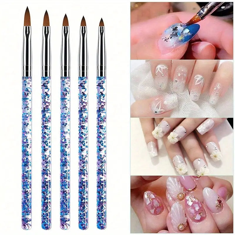 GV750 15pcs Professional Nail Art Brush Set – Gel Polish, Dotting, Sculpting, Flower & Silicone Brushes for DIY Manicure and Nail Design