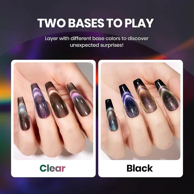 GV967 Vayve Starwave Cat Eye Gel Polish Set – Galaxy Magnetic Effect, 6 Shades