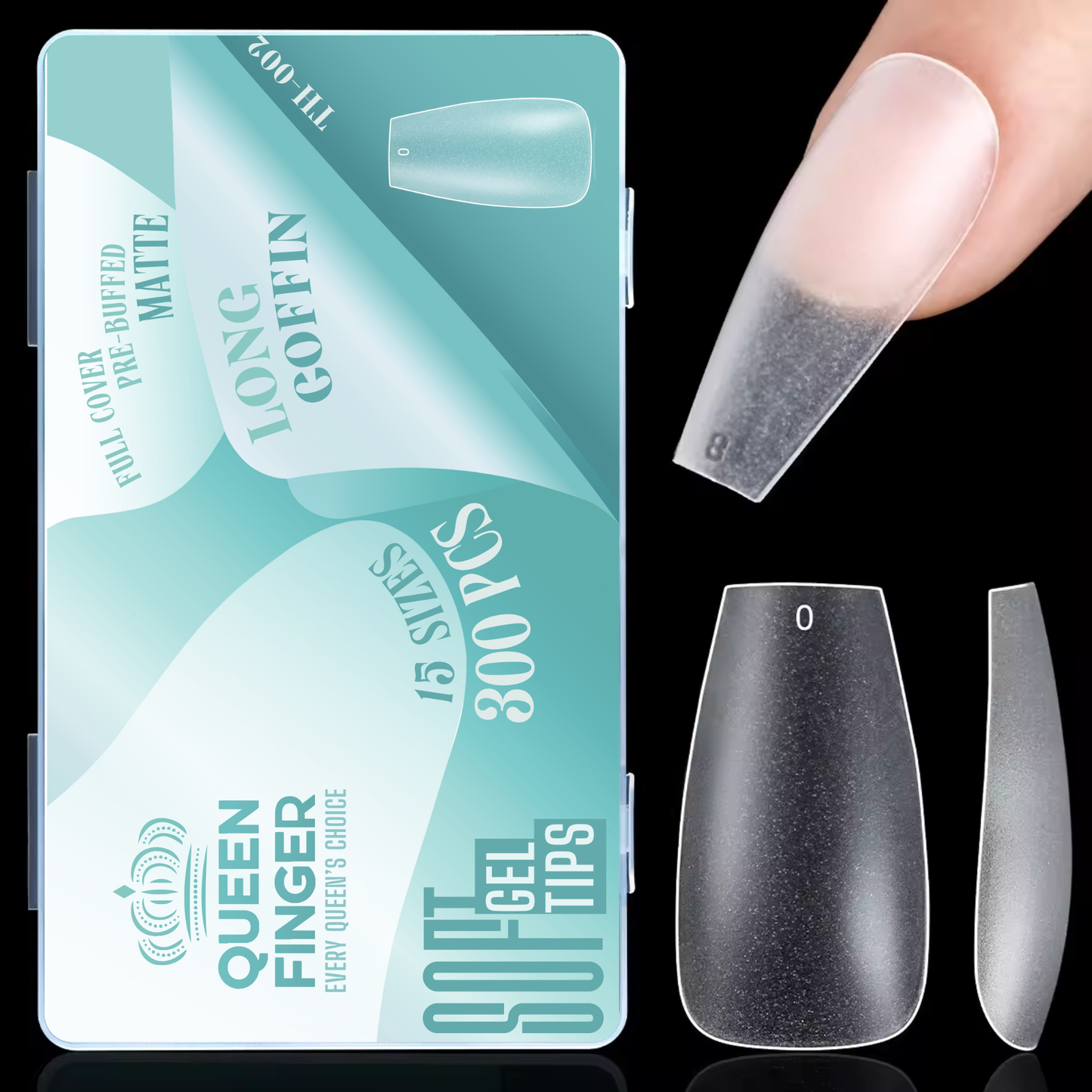 GV873 Soft Gel Nail Tips with Box – 300PCS Clear Gel X Nail Tips Full Cover Fake Nails Soft Acrylic Tips for Nail Extension Manicure at Home or Salon DIY Use for Women and Girls