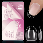 GV873 Soft Gel Nail Tips with Box – 300PCS Clear Gel X Nail Tips Full Cover Fake Nails Soft Acrylic Tips for Nail Extension Manicure at Home or Salon DIY Use for Women and Girls