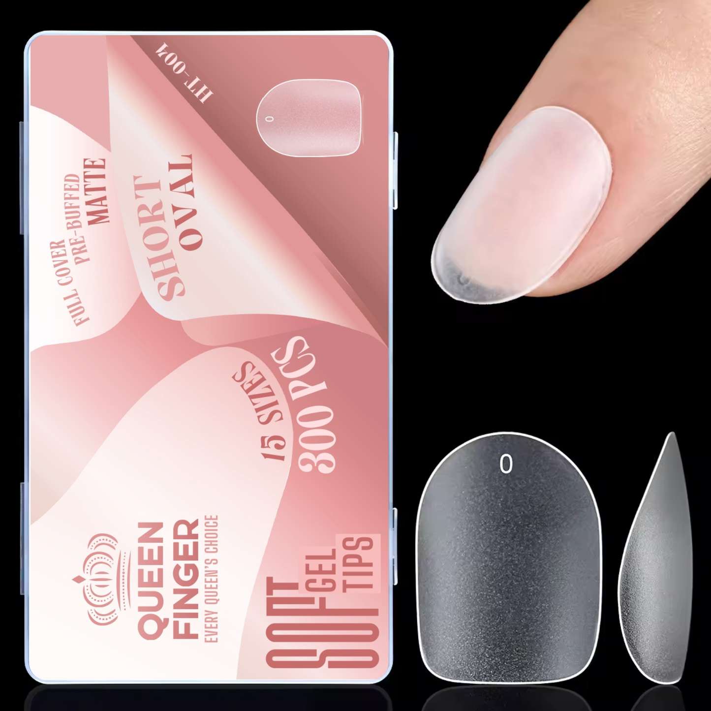 GV873 Soft Gel Nail Tips with Box – 300PCS Clear Gel X Nail Tips Full Cover Fake Nails Soft Acrylic Tips for Nail Extension Manicure at Home or Salon DIY Use for Women and Girls
