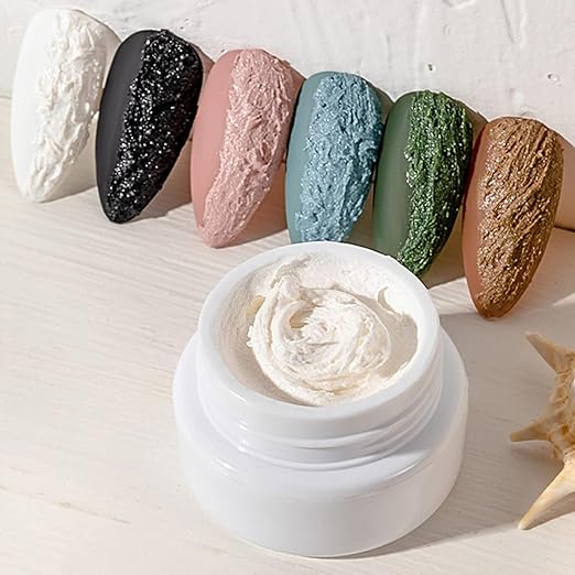 NP04 QUEENFINGER Nail DIY 3D Sand Texture Gypsum Gel Nail Plaster Drawing Design White Nail Gel Soak Off Nail Art Polish Varnish Decoration Manicure