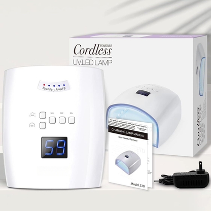 GV1130 Cordless Rechargeable UV LED Nail Lamp S10, Dual Light Source 365+405nm Nail Dryer with 5 Timers, IR Sensor, Low Temperature & High Power Modes for Gel Polish, Manicure & Pedicure