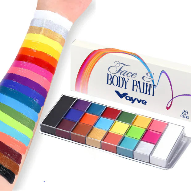 GV953 Vayve Face & Body Paint Kit – 20 Vibrant Colors for Makeup & Art