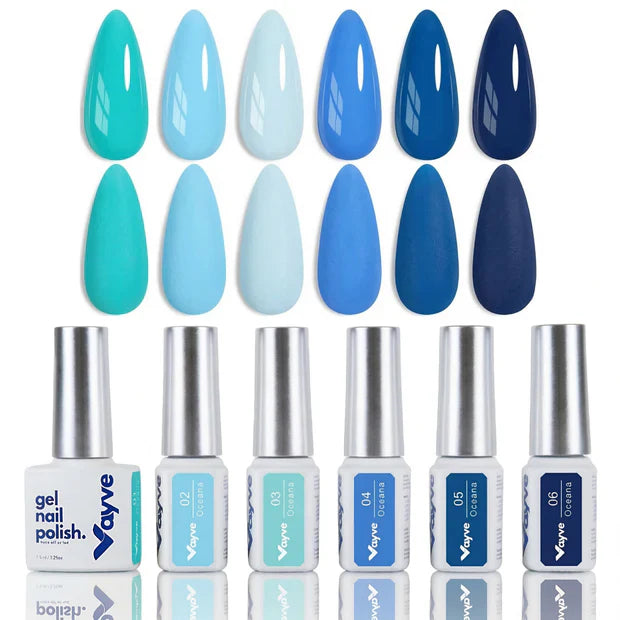 GV951 Vayve Oceana Blue Gel Polish Set – 6 Ocean-Inspired Shades