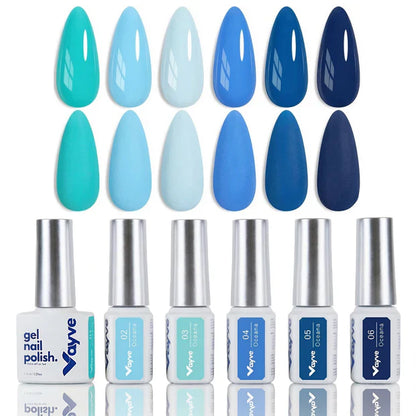 GV951 Vayve Oceana Blue Gel Polish Set – 6 Ocean-Inspired Shades