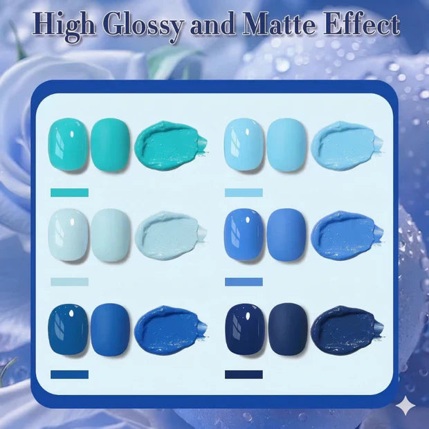 GV951 Vayve Oceana Blue Gel Polish Set – 6 Ocean-Inspired Shades