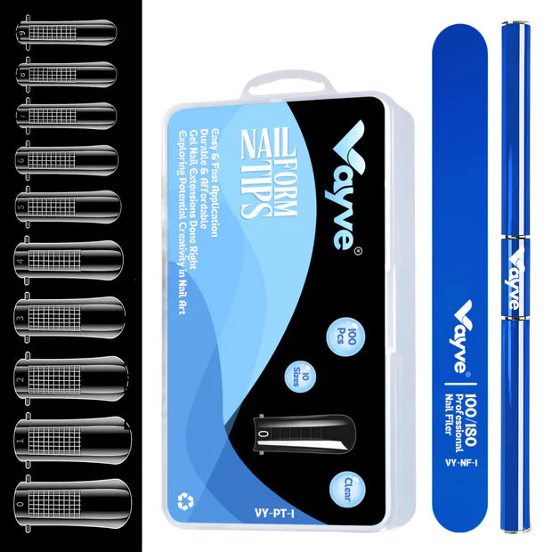 GV955 Vayve Poly Gel Nail Extension Kit – Dual Nail Forms, Nail File & Tool Set