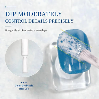 GV1129 THR3E STROKES Ocean Wave Blooming Gel Nail Polish 7.5ml, White Wave Blooming Liquid for Spreading Wave Effect, High Fluidity DIY Marble Nail Art, Use Over Uncured Base Gel
