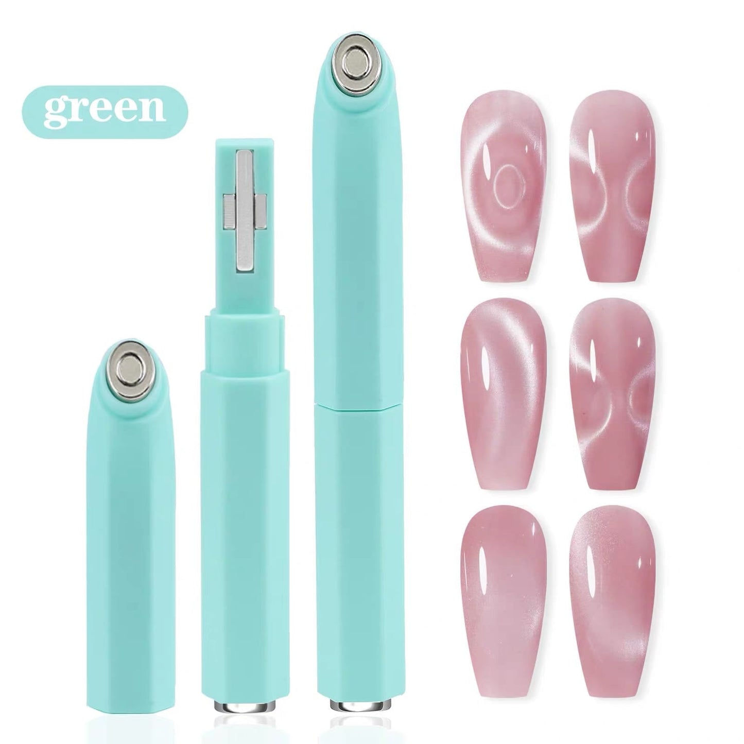 GV912 Magnetic Cat Eye Nail Magnet Stick – Dual-Head Nail Art Magnet Tool for 3D Cat Eye Gel Polish Effects Color may Vary