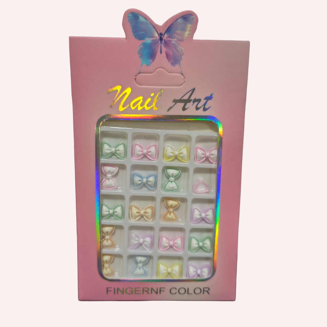 GV723 3D Nail Art Colorful Bow Charms – Acrylic Nail Decorations for Creative Nail Designs