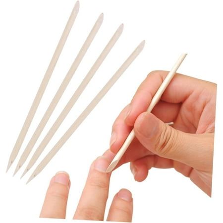 GV588 100pcs Wooden Cuticle Pusher Sticks – Dual-Ended Manicure & Pedicure Tools