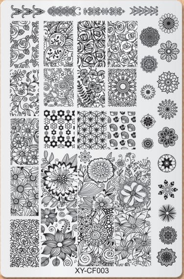 GV732 Floral Nail Stamping Plates – Nail Art Stamp Templates for Creative Manicure Designs (Stamper Free) Pattern may vary