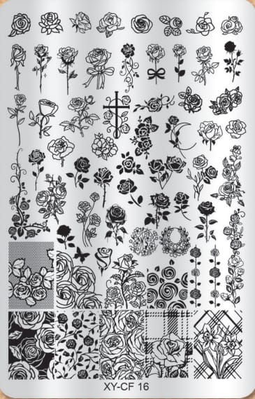 GV732 Floral Nail Stamping Plates – Nail Art Stamp Templates for Creative Manicure Designs (Stamper Free) Pattern may vary
