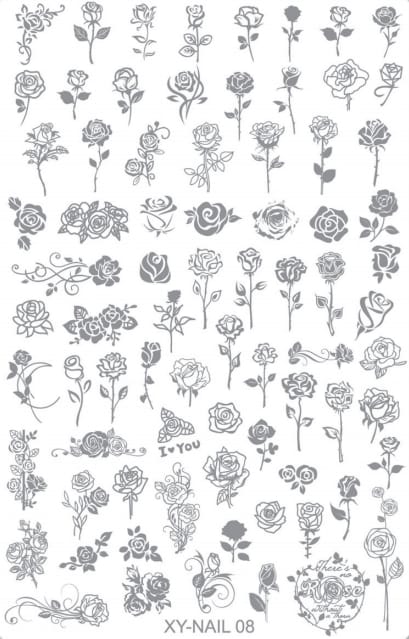 GV732 Floral Nail Stamping Plates – Nail Art Stamp Templates for Creative Manicure Designs (Stamper Free) Pattern may vary