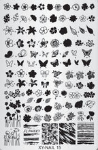 GV732 Floral Nail Stamping Plates – Nail Art Stamp Templates for Creative Manicure Designs (Stamper Free) Pattern may vary
