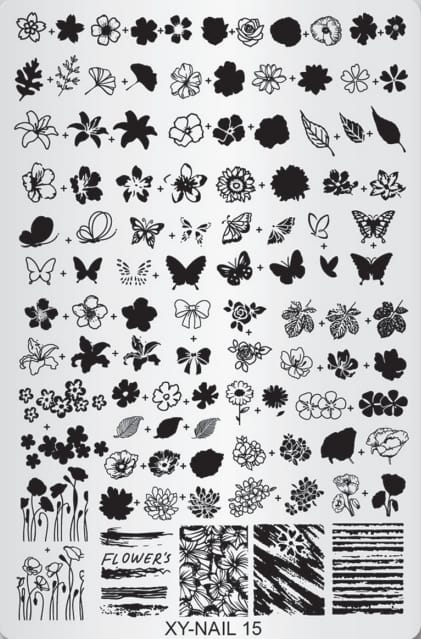 GV732 Floral Nail Stamping Plates – Nail Art Stamp Templates for Creative Manicure Designs (Stamper Free) Pattern may vary