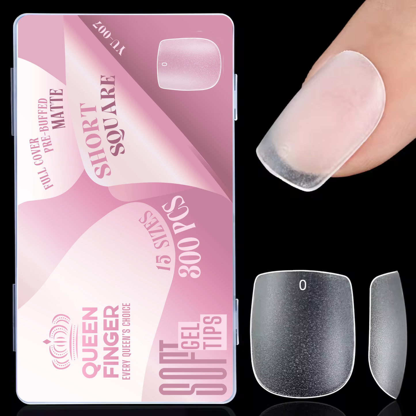 GV872 Soft Gel Nail Tips with Box – 300PCS Clear Gel X Nail Tips Full Cover Fake Nails Soft Acrylic Tips for Nail Extension Manicure at Home or Salon DIY Use for Women and Girls