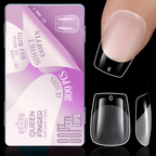 GV872 Soft Gel Nail Tips with Box – 300PCS Clear Gel X Nail Tips Full Cover Fake Nails Soft Acrylic Tips for Nail Extension Manicure at Home or Salon DIY Use for Women and Girls