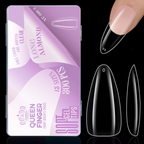 GV872 Soft Gel Nail Tips with Box – 300PCS Clear Gel X Nail Tips Full Cover Fake Nails Soft Acrylic Tips for Nail Extension Manicure at Home or Salon DIY Use for Women and Girls