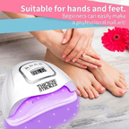GV1229 THR3E STROKES X5 Professional Gel Polish UV/LED Nail Dryer Lamp - Smart Auto-Sensor Curing Light with Digital LCD Display, 4 Preset Timers & Anti-Glare Eye Protection for Salon Manicures & Pedicures