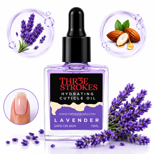 GV80 THR3E STROKES Naturale Revitalizing Cuticle Oil - Hydrating Oil For Repaired Cuticles Overnight - Remedy For Damaged Skin And Thin Nails - Paraben/Cruelty-Free Formula 15ML (LAVENDER)